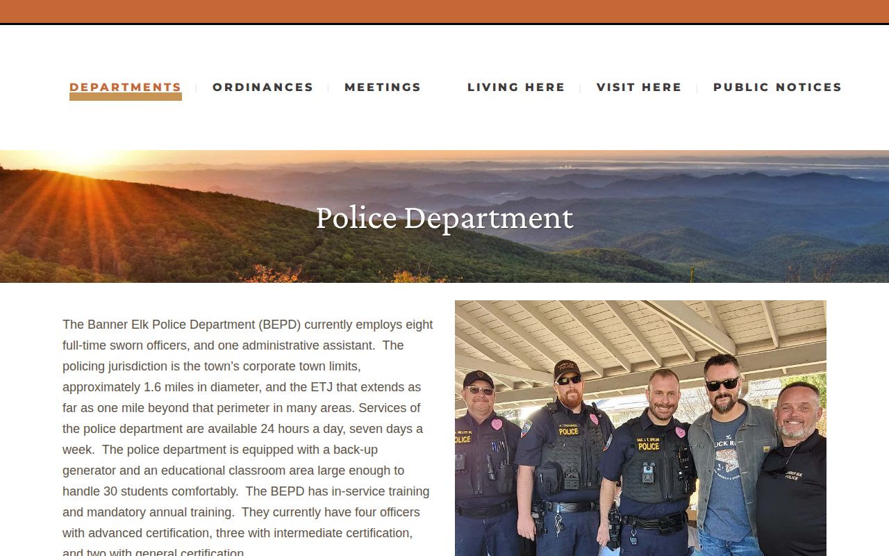 Banner Elk Police official page reference